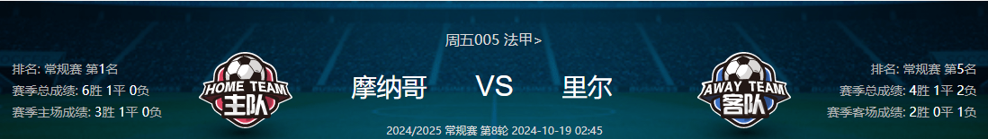 摩纳哥逆转里尔，保留前四名位置的简单介绍